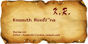 Kossuth Roxána névjegykártya